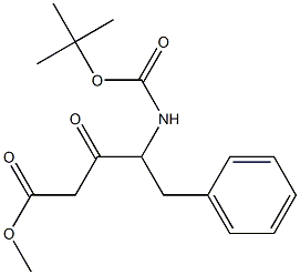 4-((叔丁氧基羰基)氨基)-3-氧代-5-苯基戊酸甲酯 结构式