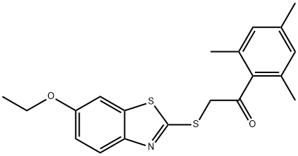 2-[(6-ethoxy-1,3-benzothiazol-2-yl)sulfanyl]-1-(2,4,6-trimethylphenyl)ethanone 结构式