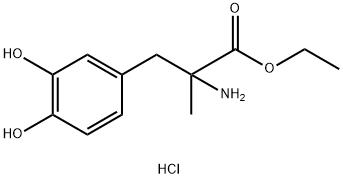 DL-3-(3,4-二羟基苯基)-2-甲基丙氨酸甲酯盐酸盐 结构式