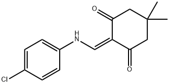 2-(((4-氯苯基)氨基)亚甲基)-5,5-二甲基环己烷-1,3-二酮 结构式