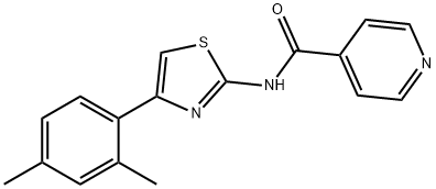 N-[4-(2,4-二甲苯基)-2-噻唑基]-4-吡啶甲酰胺 结构式