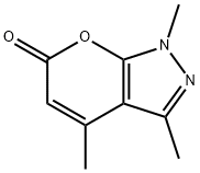 1,3,4-TRIMETHYLPYRANO[2,3-C]PYRAZOL-6-ONE 结构式