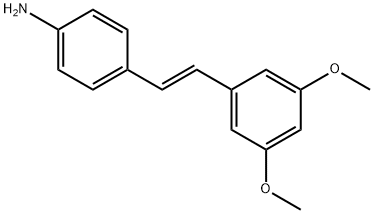 (E)-4-(3, 5-二甲氧基苯乙烯)苯胺 结构式