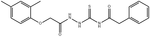 N-({2-[(2,4-dimethylphenoxy)acetyl]hydrazino}carbonothioyl)-2-phenylacetamide 结构式