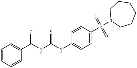 N-({[4-(1-azepanylsulfonyl)phenyl]amino}carbonothioyl)benzamide 结构式
