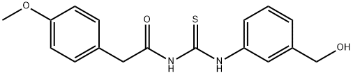 N-({[3-(hydroxymethyl)phenyl]amino}carbonothioyl)-2-(4-methoxyphenyl)acetamide 结构式