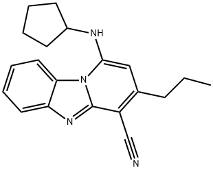 1-(cyclopentylamino)-3-propylbenzo[4,5]imidazo[1,2-a]pyridine-4-carbonitrile 结构式