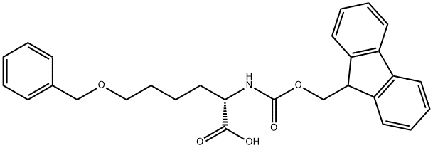 N-FMOC-6-苄氧基-L-正亮氨酸 结构式