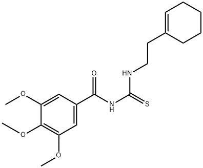 N-({[2-(1-cyclohexen-1-yl)ethyl]amino}carbonothioyl)-3,4,5-trimethoxybenzamide 结构式