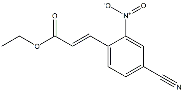 (E)-乙基 3-(4-氰基-2-硝基苯基)丙烯酰基酯 结构式