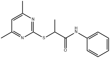 2-[(4,6-dimethylpyrimidin-2-yl)sulfanyl]-N-phenylpropanamide 结构式