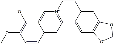 Benzo[g]-1,3-benzodioxolo[5,6-a]quinolizinium,5,6-dihydro-9-hydroxy-10-methoxy-, inner salt 结构式