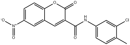 N-(3-chloro-4-methylphenyl)-6-nitro-2-oxo-2H-chromene-3-carboxamide 结构式