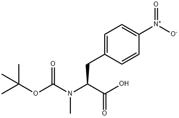 N-BOC-N-甲基-4-硝基-DL-苯丙氨酸 结构式