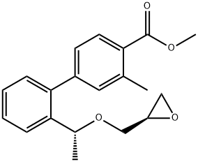 3-甲基-2'-((R)-1-(((R)-环氧乙烷-2-基)甲氧基)乙基)-[1,1'-联苯]-4-甲酸甲酯 结构式