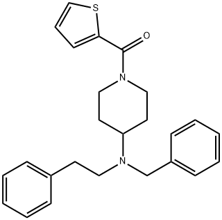 {4-[benzyl(2-phenylethyl)amino]piperidin-1-yl}(thiophen-2-yl)methanone 结构式