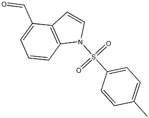 1H-Indole-4-carboxaldehyde, 1-[(4-methylphenyl)sulfonyl]- 结构式