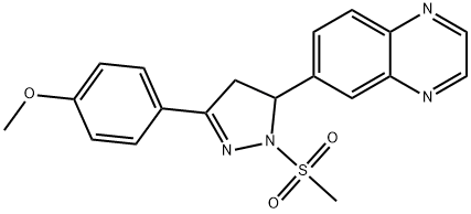 6-(3-(4-methoxyphenyl)-1-(methylsulfonyl)-4,5-dihydro-1H-pyrazol-5-yl)quinoxaline 结构式