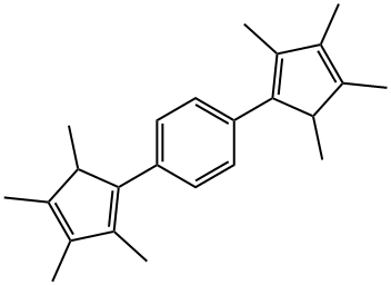 1,4-二(2,3,4,5-四甲基环戊烯基-1,3-二烯基)苯 结构式