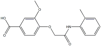 3-methoxy-4-{2-[(2-methylphenyl)amino]-2-oxoethoxy}benzoic acid 结构式