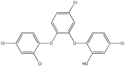 Phenol, 5-chloro-2-[5-chloro-2-(2,4-dichlorophenoxy)phenoxy]- 结构式