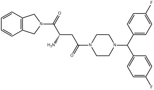 (S)-2-Amino-4-(4-(bis(4-fluorophenyl)methyl)piperazin-1-yl)-1-(isoindolin-2-yl)butane-1,4-dione 结构式