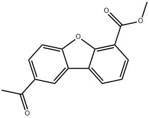 8-ACETYL-DIBENZOFURAN-4-CARBOXYLIC ACID METHYL ESTER 结构式