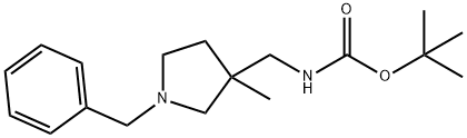 tert-butyl N-[(1-benzyl-3-methylpyrrolidin-3-yl)methyl]carbamate 结构式