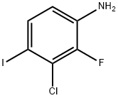 3-氯-2-氟-4-碘苯胺 结构式