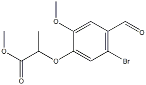 2-(5-溴-4-甲酰基-2-甲氧基苯氧基)丙酸甲酯 结构式