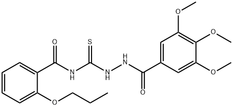 2-propoxy-N-{[2-(3,4,5-trimethoxybenzoyl)hydrazino]carbonothioyl}benzamide 结构式