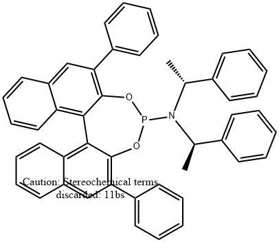 (11BS)-2,6-二苯基-N,N-双[(1R)-1-苯基乙基]-萘并[2,1-D:1',2'-F][1,3,2]二氧杂磷杂环己烷-4-胺 结构式