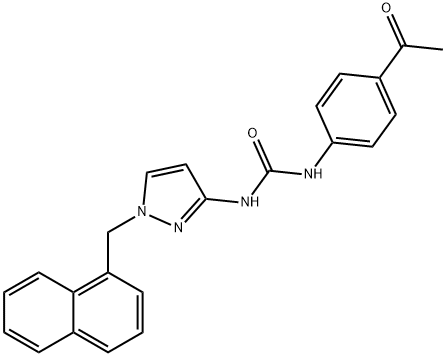 1-(4-acetylphenyl)-3-[1-(naphthalen-1-ylmethyl)pyrazol-3-yl]urea 结构式