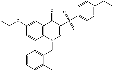 6-ethoxy-3-(4-ethylphenyl)sulfonyl-1-[(2-methylphenyl)methyl]quinolin-4-one 结构式