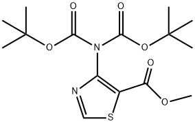 N-(5-Methoxycarbonyl-thiazol-4-yl),N-carboxy-carbamic acid di-tert-butyl ester 结构式