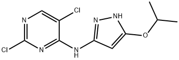 2,5-二氯-N-[5-(丙烷-2-氧基)-1H-吡唑-3-基]嘧啶-4-胺 结构式