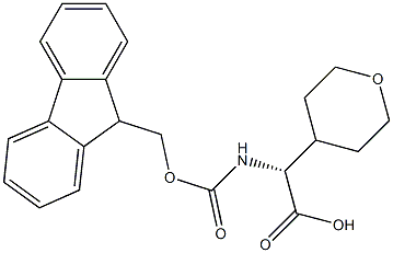 (R)-2-(((((9H-芴-9-基)甲氧基)羰基)氨基)-2-(四氢-2H-吡喃-4-基)乙酸 结构式