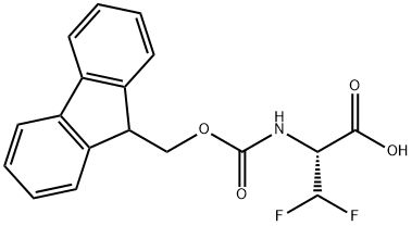 (R)-2-((((9H-芴-9-基)甲氧基)羰基)氨基)-3,3-二氟丙酸 结构式