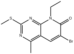 6-bromo-8-ethyl-4-methyl-2-methylsulfanylpyrido[2,3-d]pyrimidin-7-one 结构式