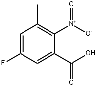 5-氟-3-甲基-2-硝基苯甲酸 结构式