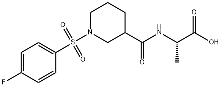 (2S)-2-[[1-(4-fluorophenyl)sulfonylpiperidine-3-carbonyl]amino]propanoic acid 结构式