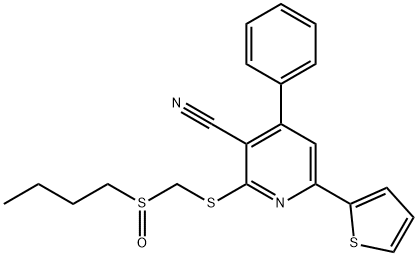 2-(((butylsulfinyl)methyl)thio)-4-phenyl-6-
(thiophen-2-yl)nicotinonitrile