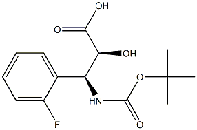(2S,3S)-3-((叔丁氧基羰基)氨基)-3-(2-氟苯基)-2-羟基丙酸 结构式