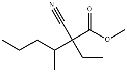 2-氰基-2-乙基-3-甲基己酸甲酯 结构式