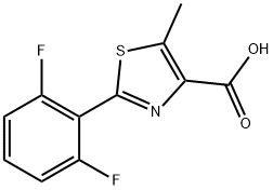 2-(2,6-二氟苯基)-5-甲基-1,3-噻唑-4-羧酸 结构式