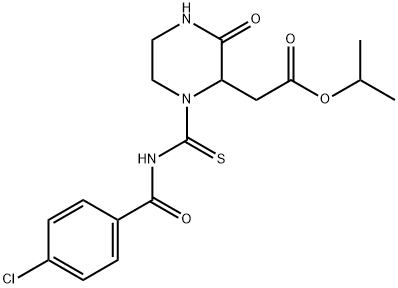 isopropyl (1-{[(4-chlorobenzoyl)amino]carbonothioyl}-3-oxo-2-piperazinyl)acetate 结构式