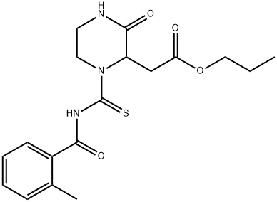 propyl (1-{[(2-methylbenzoyl)amino]carbonothioyl}-3-oxo-2-piperazinyl)acetate 结构式