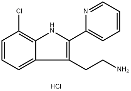 2-[7-chloro-2-(pyridin-2-yl)-1H-indol-3-yl]ethan-1-amine hydrochloride 结构式