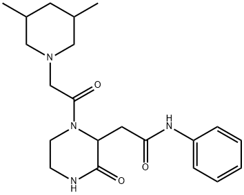 2-{1-[(3,5-dimethylpiperidin-1-yl)acetyl]-3-oxopiperazin-2-yl}-N-phenylacetamide 结构式