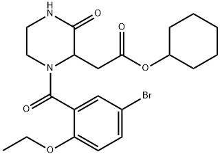 cyclohexyl [1-(5-bromo-2-ethoxybenzoyl)-3-oxo-2-piperazinyl]acetate 结构式